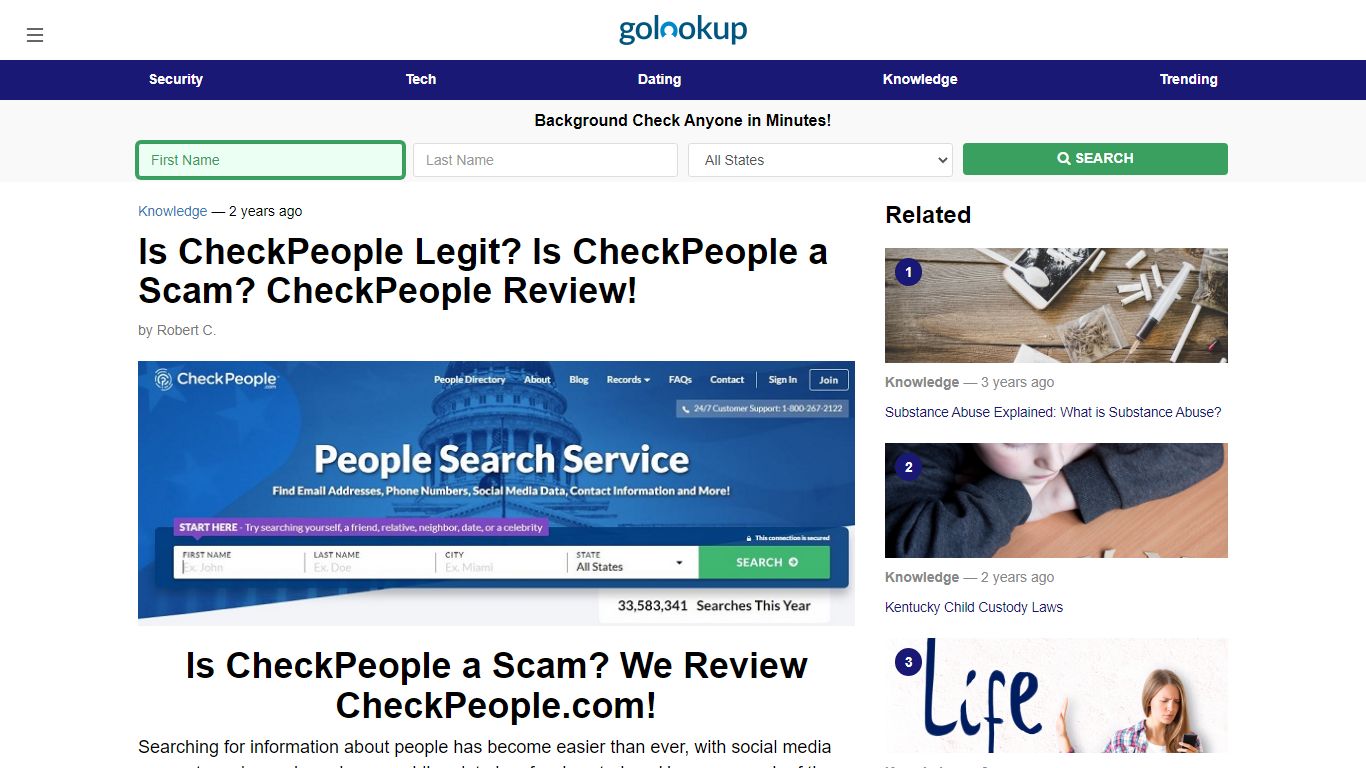 Is CheckPeople Legit, Is CheckPeople a Scam, CheckPeople Review! - GoLookUp