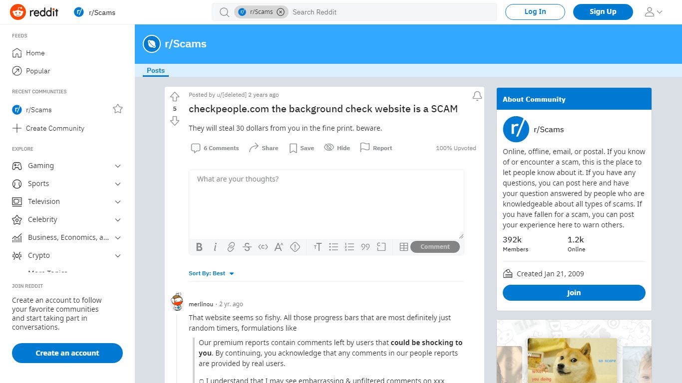 checkpeople.com the background check website is a SCAM : Scams - reddit